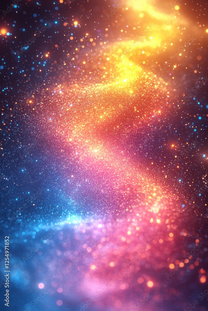 Fototapeta premium Colorful cosmic swirl of stars and light creating a mesmerizing galactic atmosphere