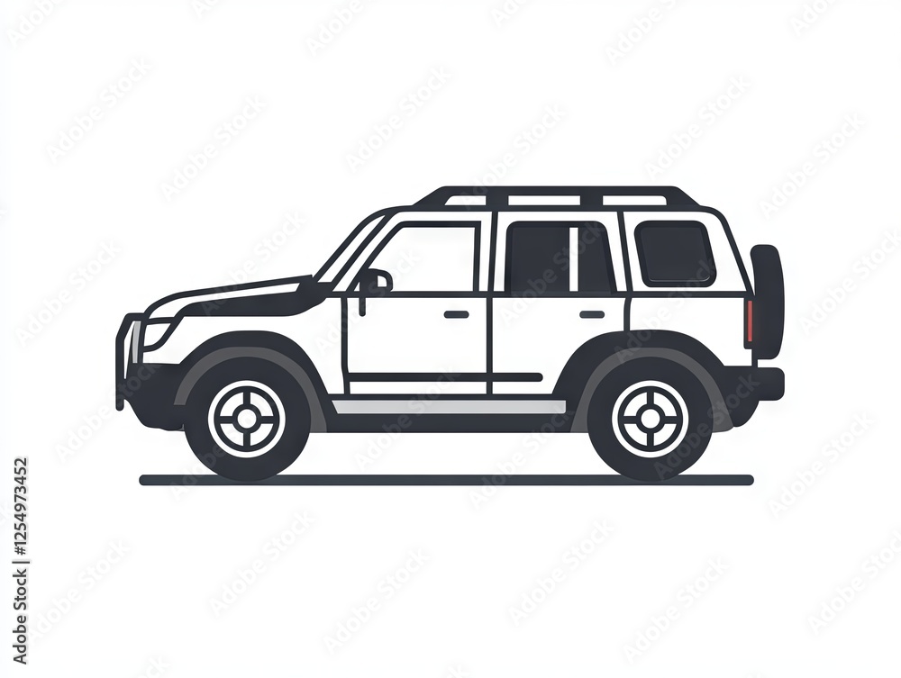 vector illustration, line Icon of a car on a white background vector illustration, line Icon of a car on a white background