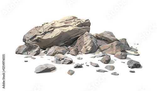 Vector illustration, rock stones, beach grounds, cutout, nature texture, ocean landscape, shore rocks, coastal scene, seaside background, beach stone design, outdoor nature art
