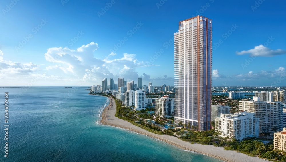 Fototapeta premium Luxury Beachfront Condo in Sunny Miami