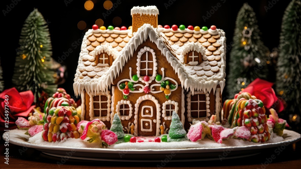 Naklejka premium candy christmas gingerbread house