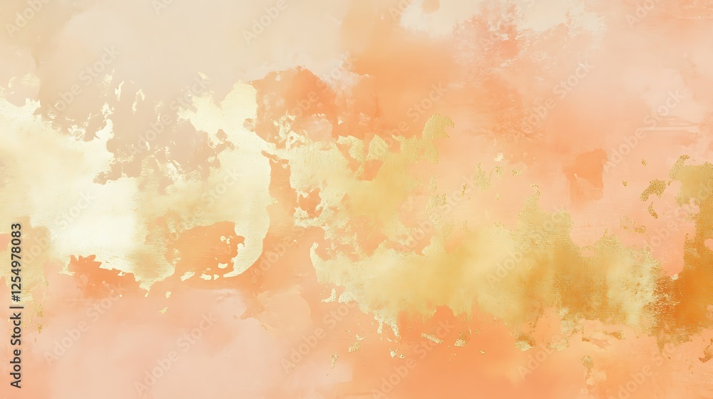 Obraz premium Abstract Peach and Gold Watercolor Texture