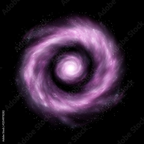 Ethereal Purple Galaxy Whirlpool of Cosmic Dust and Stars in the Vast Expanse of Outer Space photo