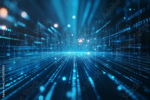 Wallpaper Mural Digital data streams highway, futuristic city background, tech concept Torontodigital.ca