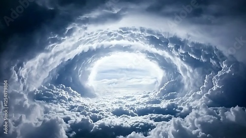 Wallpaper Mural Ethereal Sky Tunnel of Clouds Leading to Light Heavenward Journey Through Atmospheric Wonder Torontodigital.ca