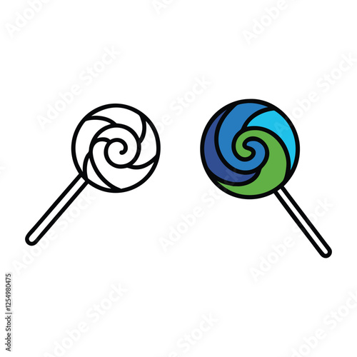 colorful lollipop isolated on white