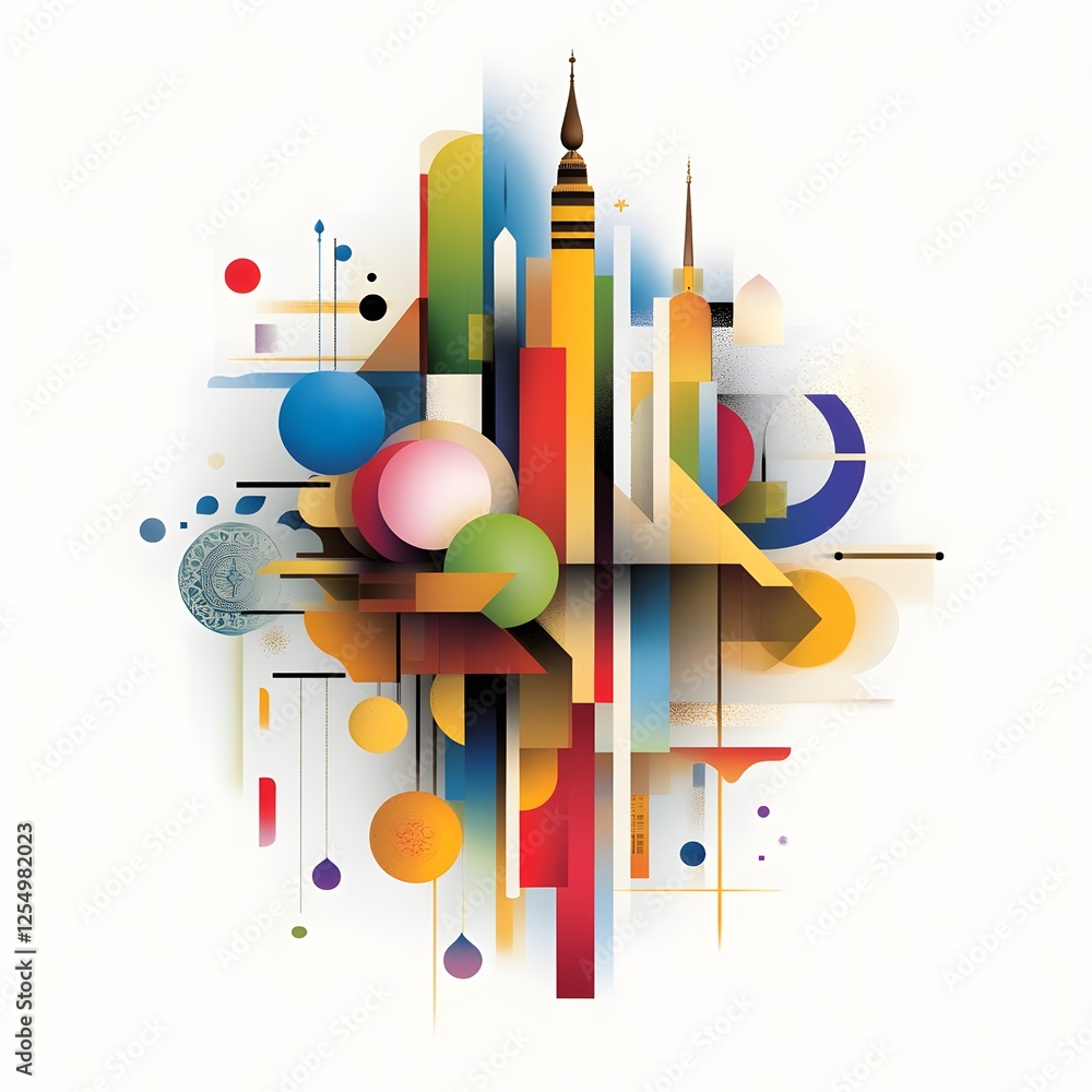Artistic ramadan symbolism blending modern art gallery digital artwork display vibrant environment abstract view cultural concept Artistic ramadan symbolism blending modern art gallery digital artwork display vibrant environment abstract view cultural concept