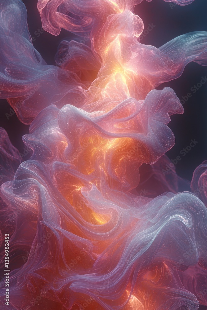 Obraz premium Ethereal swirls of light and color create a mesmerizing abstract display of fluid dynamics and energy
