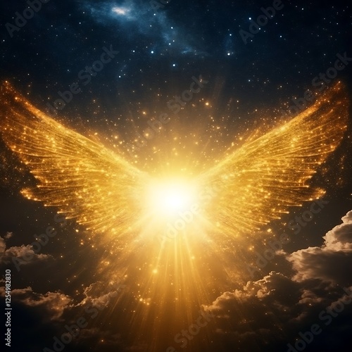 Ethereal Wings of Light in a Celestial Sky Radiance