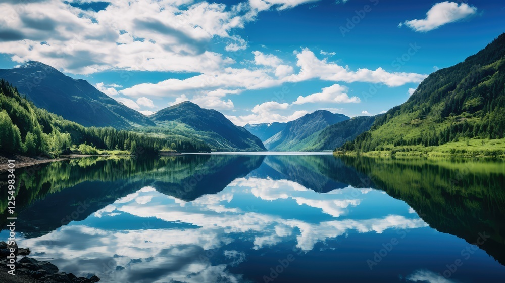 Fototapeta premium serene blue sky mountain