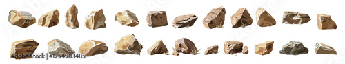 Stones desert vector illustration cut out set, transparent background, nature rocks, dry landscape, isolated desert rocks, desert scenery, natural stones, sand desert background