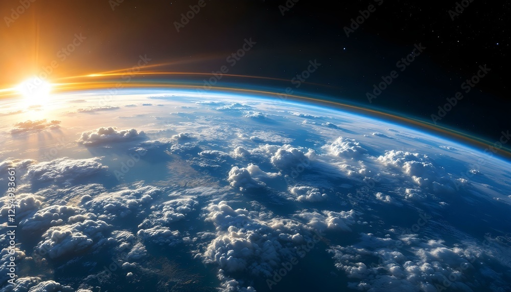 Fototapeta premium Cinematic shot of planet earth globe clouds and space background 8K resolution