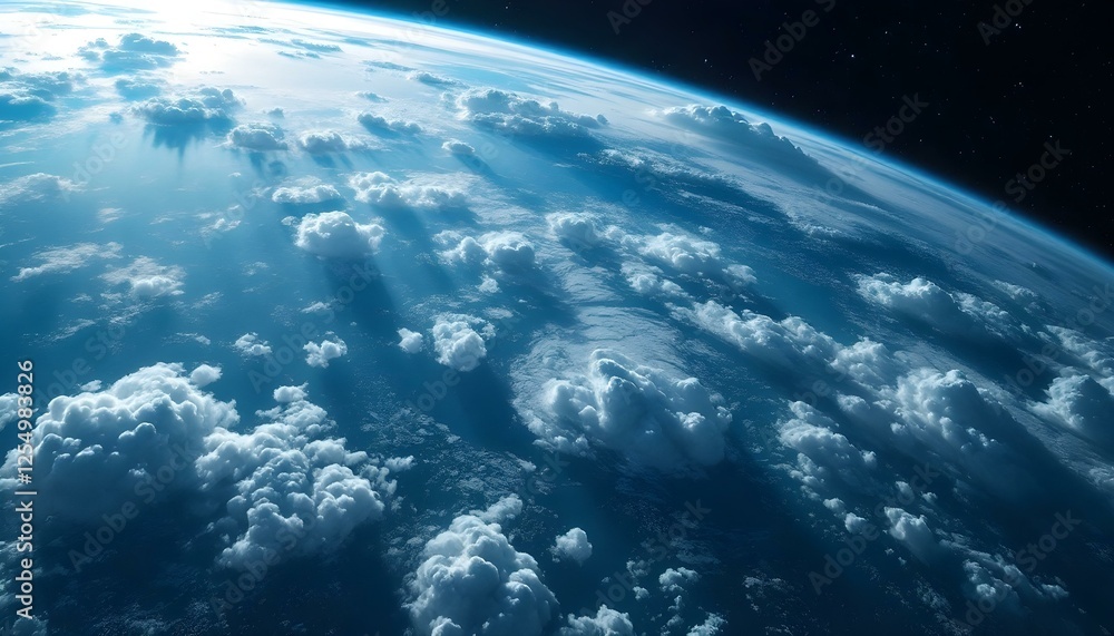 Fototapeta premium Cinematic shot of planet earth globe clouds and space background 8K resolution