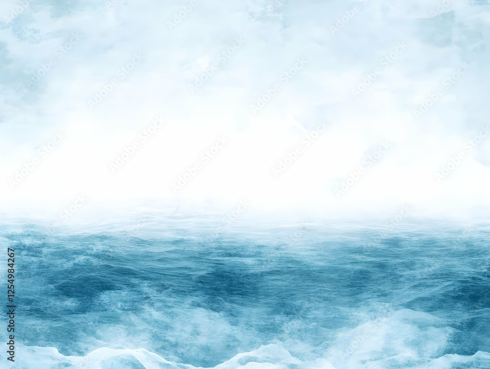 Fototapeta premium Ocean Waves Abstract Background Illustration