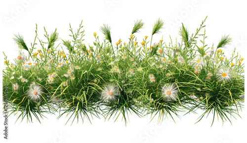 vector meadow group, grassy flowery field, spring floral design, vibrant nature, wildflowers illustration, blooming grass, summer landscape, green meadow