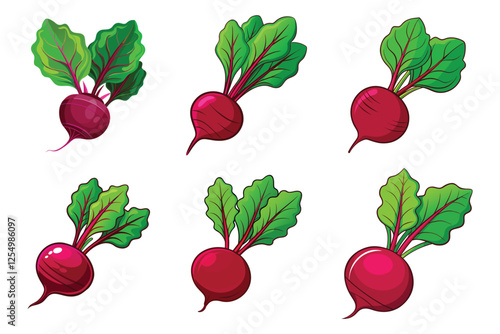 Rad Beets vector illustration isolated on white background.