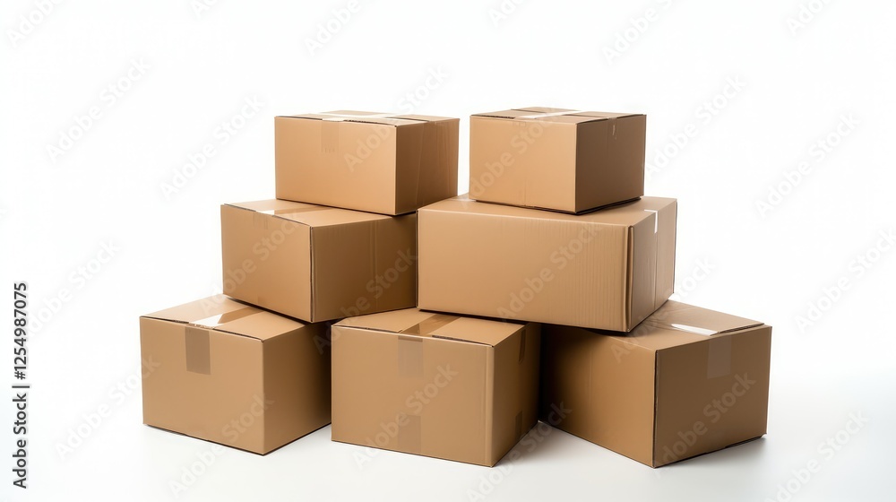 stacked moving boxes isolated stacked moving boxes isolated