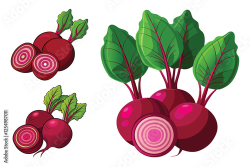 Rad Beets vector illustration isolated on white background.