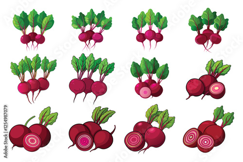 Rad Beets vector illustration isolated on white background.