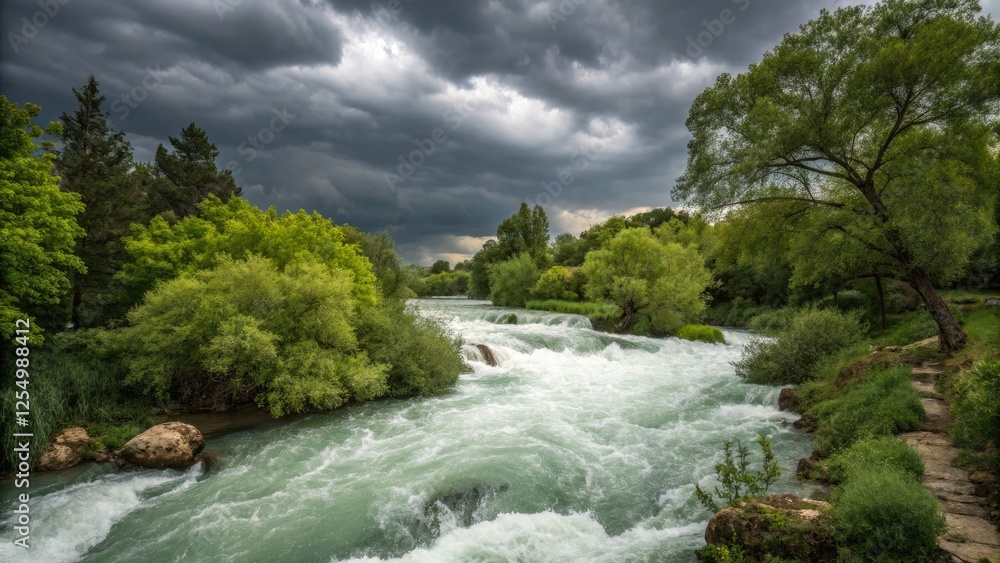 Israel's river park explodes with summer storm energy; a long exposure captures its dramatic beauty. Israel's river park explodes with summer storm energy; a long exposure captures its dramatic beauty.