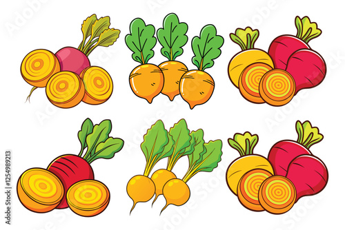 Goldens Beets vector illustration isolated on white background.