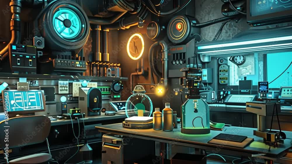 Futuristic Laboratory: A Cyberpunk Workstation Futuristic Laboratory: A Cyberpunk Workstation
