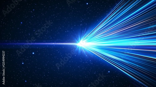 Futuristic Light Rays of Technological Advancement and Digital Innovation in Space