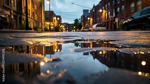 rain puddle of water