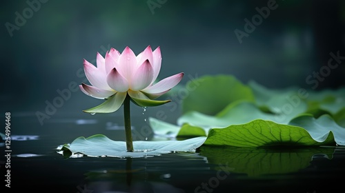 green lotus on water photo