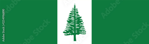 Norfolk Island flag long banner digital vector illustration