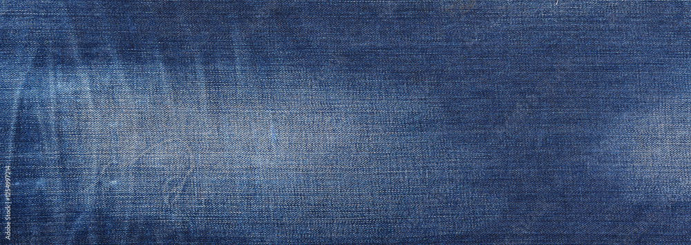 Denim fabric texture showcasing subtle variations in blue tones under bright light in a studio setting