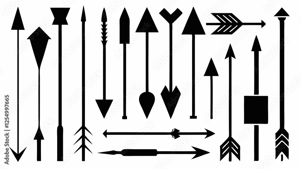 A collection of arrows in various shapes and sizes A collection of arrows in various shapes and sizes