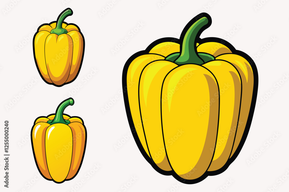 Obraz premium Pepper vector illustration isolated on white background.
