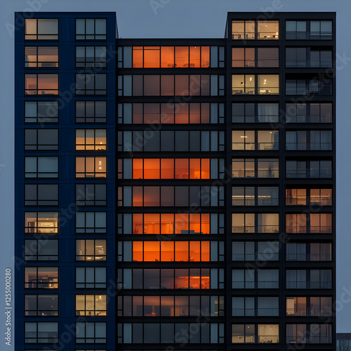 Wallpaper Mural Night City Apartment Building Illustration Torontodigital.ca