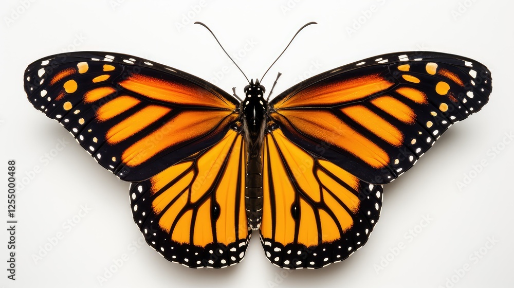 Fototapeta premium wings monarch butterfly white background