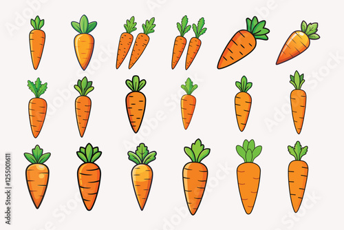 Carrot vector illustration isolated on white background.