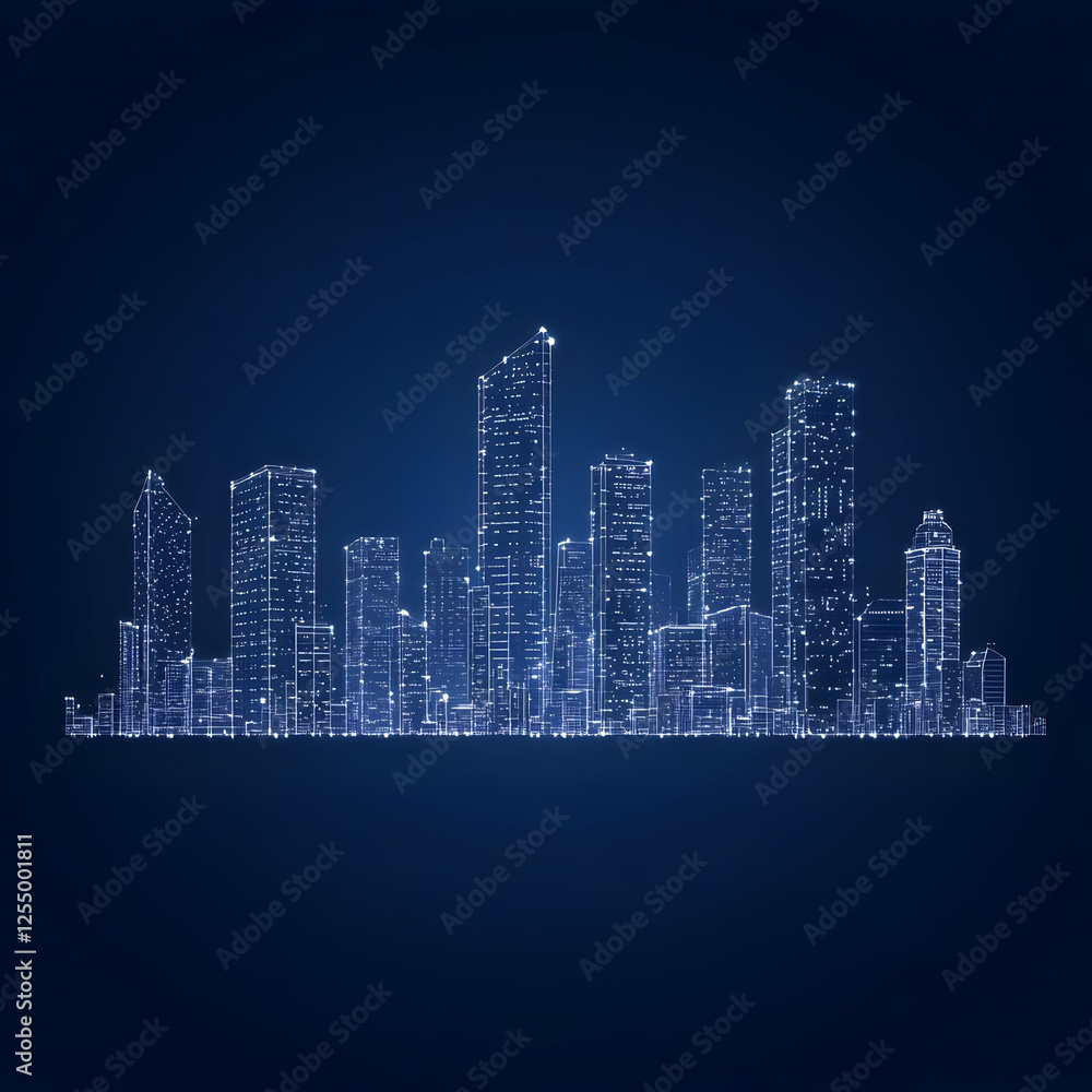 Fototapeta premium Digital Cityscape Illustration