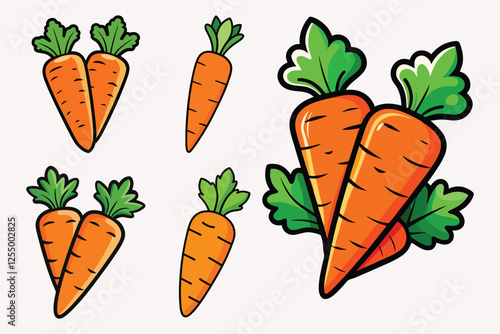 Carrot vector illustration isolated on white background.