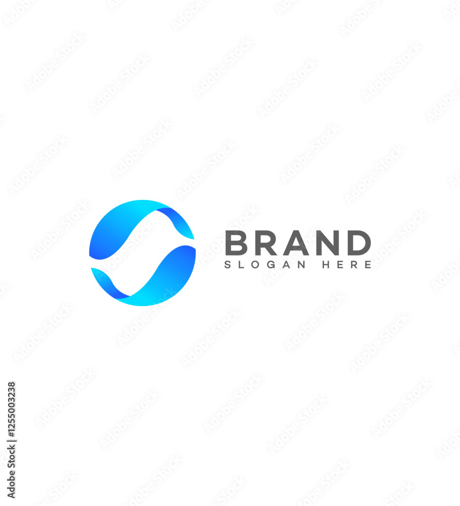 Abstract Blue Gradient Circular Brand Logo Design Template Abstract Blue Gradient Circular Brand Logo Design Template