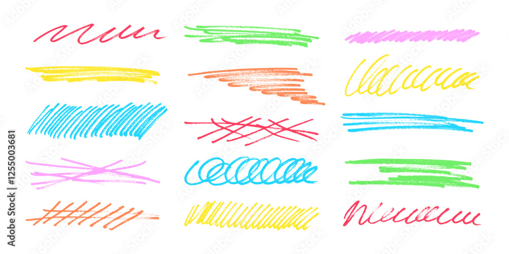 Underline stroke marker felt pen scribbles doodle line collection. Hand drawn outline sketch wave brush mark elements crosshatch rough dividers set for text highlight underline emphasis. Underline stroke marker felt pen scribbles doodle line collection. Hand drawn outline sketch wave brush mark elements crosshatch rough dividers set for text highlight underline emphasis.