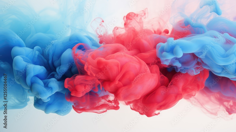 Fototapeta premium sky red and blue smoke