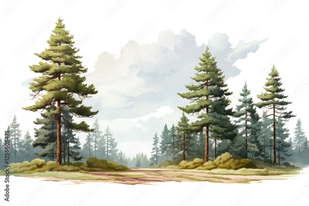 Fototapeta premium Tree land landscape outdoors.
