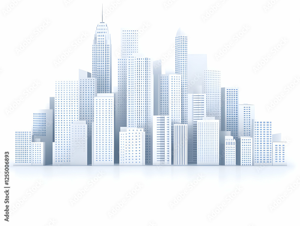 Fototapeta premium Stylized 3D Cityscape Illustration