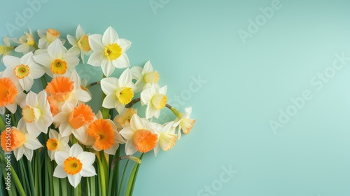 daffodils vertical spring flower background photo