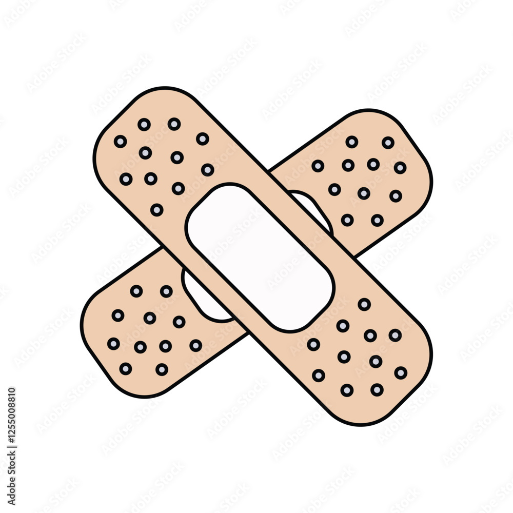 plaster lineal color line icon with white background vector stock illustration plaster lineal color line icon with white background vector stock illustration