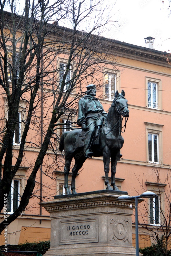 Fototapeta premium PAESAGGIO URBANO DI BOLOGNA,EMILIA ROMAGNA,ITALIA,2 FEBBRAIO 2025.