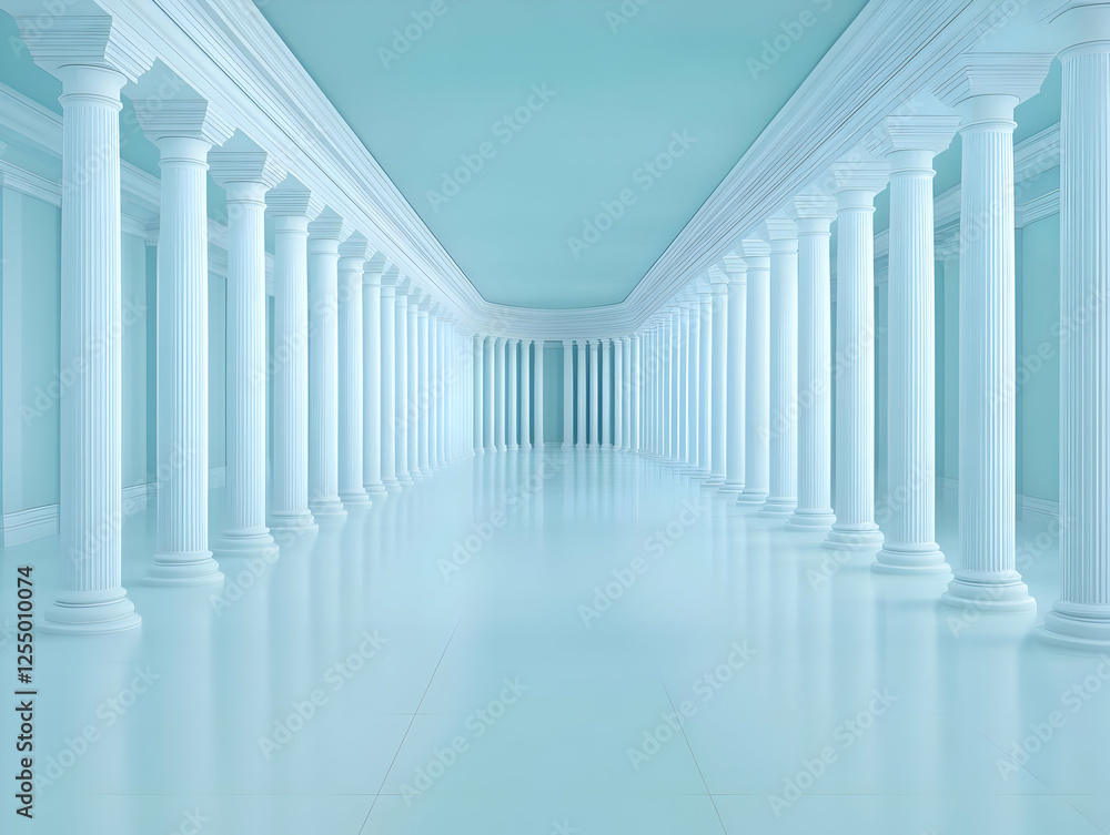 Serene 3D Render of Classical Columns Serene 3D Render of Classical Columns