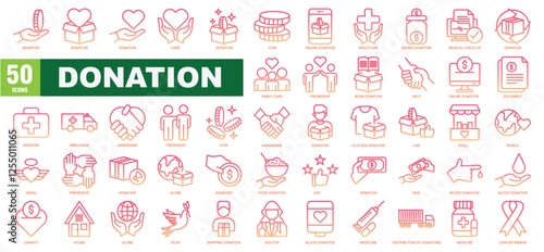 Donation Gradient Icon Sheet