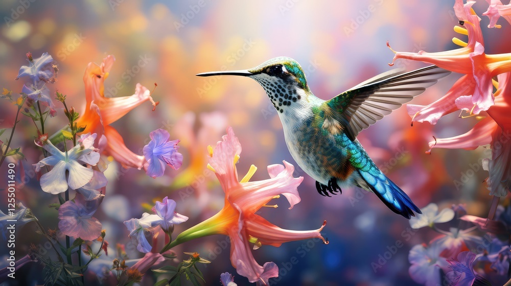 Naklejka premium sunlight spring bird