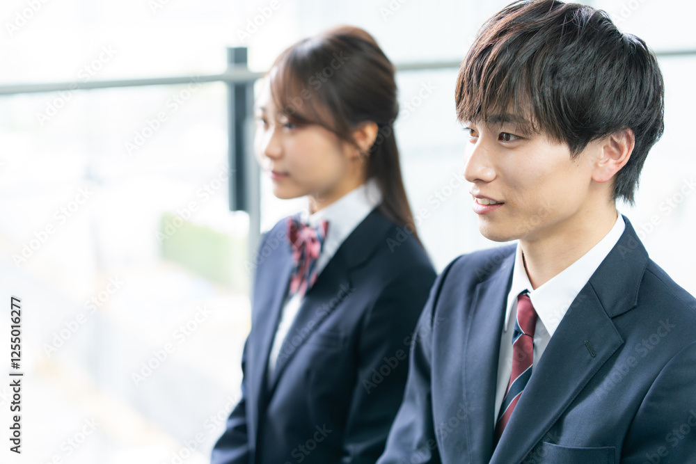 面接を受ける高校生【撮影協力:スカパー東京メディアセンター】 面接を受ける高校生【撮影協力:スカパー東京メディアセンター】